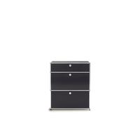 Sideboard USM largeur 1 casier 2 portes abattantes tiroir sans serrure noir graphite 78x91.5x38 cm
