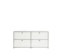 Sideboard USM largeur 2 casiers 4 portes abattantes sans serrure blanc pur 153x74x38 cm