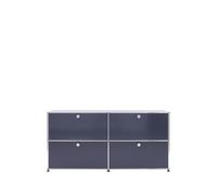 Sideboard USM largeur 2 casiers 4 portes abattantes sans serrure gris anthracite 153x74x38 cm