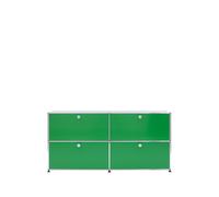 Sideboard USM largeur 2 casiers 4 portes abattantes sans serrure vert 153x74x38 cm