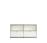 Sideboard USM largeur 2 casiers portes abattantes en bas avec serrure blanc pur 153x74x38 cm