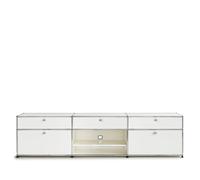 Sideboard USM largeur 3 casiers 2 portes abattantes tiroirs 1 espace ouvert avec tablette 228x56.5x38 cm