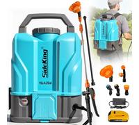 SideKing Pulvérisateur à dos alimenté par batterie de 4,2 gallons, puissant pulvérisateur électrique de 120 psi, compatible avec batterie DeWalt 20 V, maximum 1,0 GPM, 5 buses et 2 tiges de
