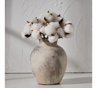 SIDUCAL Vase Décoratif en Céramique | Poterie Rustique de 15,2 cm | Style Bohème pour Décoration d'Intérieur | Terre Cuite Blanchie à la Chaux pour Table, Salon, Salle de Bain