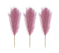 siduytin 3 pièces ajoutent Une Touche d'élégance avec des roseaux de Pampas artificiels, décor en Tissu, Fleur Artificielle Duveteuse et décor Boho Durable, Violet rosé