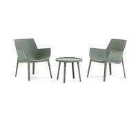 SIEDITI FUORI E DENTRO Betty - Fauteuil d'extérieur en résine avec fibre de verre, moderne, vert sauge, imperméable, ergonomique, salle à manger, jardin, piscine