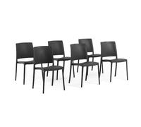 SIEDITI FUORI E DENTRO Chaises de Jardin en polypropylène avec Fibre de Verre, chaises empilables pour extérieur ou intérieur, Design Moderne et Minimaliste - Maria (6 chaises, Noir Anthracite)