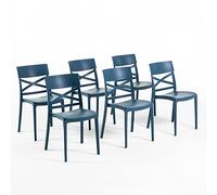 SIEDITI FUORI E DENTRO Chaises Martina en résine avec fibre de verre (6, bleu pétrole)