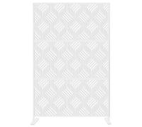 SIEDITI FUORI E DENTRO Panneau Brise-Vue, Paravent décoratif perforé en métal modulaire, séparateur de pièce pour extérieur ou intérieur, Claustra en Acier résistant aux intempéries (Trame Blanc)