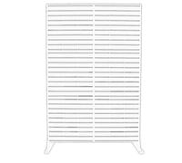 SIEDITI FUORI E DENTRO Paravent décoratif perforé en métal modulaire, séparateur de pièce pour extérieur ou intérieur, Panneau Brise-Vue, paravent en Acier, Design Moderne (Lignes Blanc)
