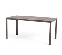 SIEDITI FUORI E DENTRO Table de Jardin rectangulaire 156x78 cm, Table extérieur en Acier Peint avec Plateau à Lattes Effet Bois en polyéthylène, idéale terrasse ou Balcon (Gris Tourterelle)