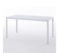SIEDITI FUORI E DENTRO Table de Jardin rectangulaire 156x78 cm, Table extérieur en Acier Peint avec Plateau à Lattes Effet Bois en polyéthylène, idéale terrasse ou Balcon (Blanc)