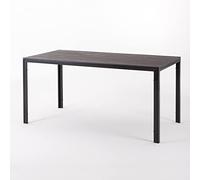 SIEDITI FUORI E DENTRO Table de Jardin rectangulaire 156x78 cm, Table extérieur en Acier Peint avec Plateau à Lattes Effet Bois en polyéthylène, idéale terrasse ou Balcon (Moka)