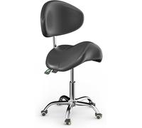 Siège à dossier et à roulettes, modèle "sattelhocker", capacité de 180 kg, avec support lombaire. Fauteuil de massage hydraulique réglable sur roulettes, idéal pour les salons de tatouage, de beauté,