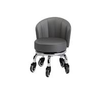 Siège À roulettes Moderne Cuir Bas Tabouret Roulant Rond Petit Tabouret | Pivotant avec Roulettes Universelles Pour Home Office Garage Shop Fitness Sport(Gray2,19.69''x13.78''x12.6'')
