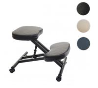 Siège assis à genoux HWC-E10 appui-genoux, tabouret, chaise bureau, réglable, similicuir, métal, noir