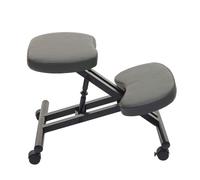 Siège Assis À Genoux Hwc-E10 Appui-Genoux, Tabouret, Chaise Bureau, Similicuir, Métal Gris Foncé Matt Multicolore