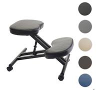 Siège assis à genoux HWC-E10, tabouret, chaise bureau, similicuir, métal, noir