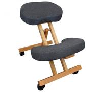 Siège assis-genoux en bois pliable et réglable - Gris - Vivezen