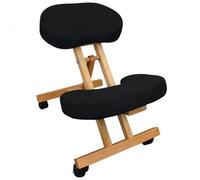 Siège assis-genoux en bois pliable et réglable - VIVEZEN - Noir - Ergonomique