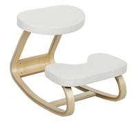 HOMCOM Siège Assis Genoux, Siège Ergonomique en Bois à Bascule, Crème | Chaise à Genoux pour Bureau à Domicile, Améliorer la Posture, Maux de Dos