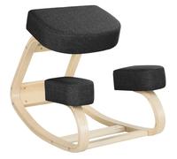 Siège assis-genoux - Vinsetto - ergonomique - coussin confortable à bascule en tissu et bois - 51 x 69 x 58 cm - noir