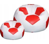 Siège ballon 100x100 cm + repose-pieds blanc rouge
