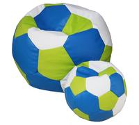Siège ballon 100x100 cm + repose-pieds blanc vert bleu