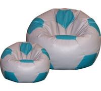 Siège ballon 100x100 cm + repose-pieds gris turquoise