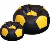 Siège ballon 100x100 cm + repose-pieds noir et jaune