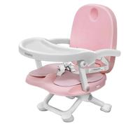 Siège bébé 3-en-1 - Haut siège pour enfant portable - Plateau amovible - Coussin de siège confortable - Réglable en hauteur (4 positions) - Adapté aux enfants de 1 à 2 ans - Couleur : rose