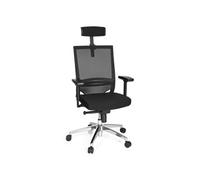 HJH Office - Siège de bureau - PORTO MAX HIGH - assise tissu, dossier maille haut, ergonomique - Noir