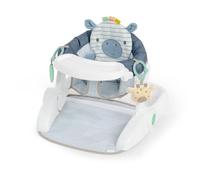 Siège d'Apprentissage Bébé Ingenuity Casi le Zèbre, 3 Positions, Housse Amovible Tapis d'Éveil, Tablette avec 2 Jouets, Collection Chambray