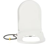 Siège de bidet - Non électrique - Forme D - Pour WC prolongés - Système à double buse - 3 ouvertures de buse - Plastique PP - Blanc