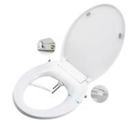 Siège de bidet-WC rond, système de fermeture douce, double jet, blanc, en PP