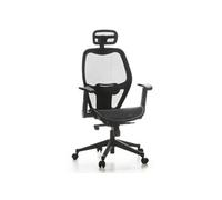 AIR-PORT | Dossier en tissu filet | Assise en tissu filet - Siège de bureau de qualité professionnelle Noir