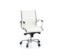 Siège de bureau / Fauteuil de direction PARMA 10, cuir crème, chromé