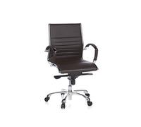 Siège de bureau / Fauteuil de direction PARMA 10, cuir marron, chromé