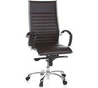 Siège de bureau / Fauteuil de direction PARMA 20, cuir marron, chromé hjh OFFICE Multicolore G