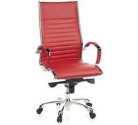 Siège de bureau / Fauteuil de direction PARMA 20, cuir rouge, chromé hjh OFFICE Multicolore G