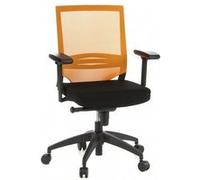 Siège de bureau / Fauteuil de direction PORTO BASE, assise tissu / dossier maille noir / orange Multicolore G