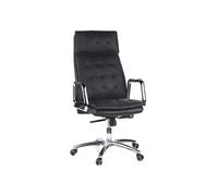 Siège de bureau / Fauteuil de direction VILLA 20, cuir Nappa noir