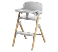 Siège de chaise haute portable et pliable pour bébé - Chaise haute/siège booster pour enfants - Assise rembourrée et imperméable - Plateau amovible - Repose-pieds réglable - Compact - Gris