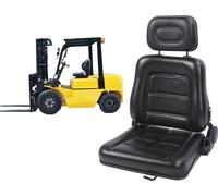Siège de chariot élévateur avec interrupteur de réglage et barre de ponçage 3 niveaux appui-tête réglable pour Dumper Mower Skidader TeleHandler Bagger Backhoe noir