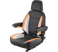 Siège de chariot élévateur universel VEVOR, siège ergonomique pour tondeuse à gazon avec dossier réglable, accoudoirs, appui-tête et ceinture de sécurité, chargeur compact, bulldozer