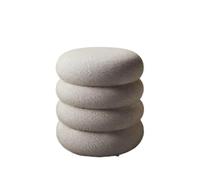 Siège de maquillage tabouret ménage style crémeux | Chaise de vanité de chambre à coucher, Pouf rond minimaliste en laine d'agneau for la décoration de la maison(35x40cm Grey)