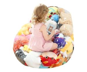 Siège de rangement pour jouets en pelche - Organisateur pour animaux en pelhe transparent, chaise de style pouf, léger et portable | Rangement décoratif et fonctionnel pour jouets de