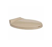 vidaXL Siège de toilette à fermeture en douceur Beige Ovale