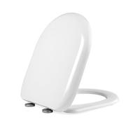 Siège de Toilette Antibactérien Beldray - Couvercle à Fermeture Douce, Forme en D, Facile à Installer, Taille du Siège 35.5 x 44 cm, Convient à la Plupart des Toilettes Standard, Duroplastique, Blanc