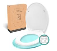 Benkstein® Abattant WC avec Frein de Chute - Cuvette Toilette Premium à Fermeture Automatique Douce. Lunette WC Universelle Amovible - Duroplast Antibactérien Blanc et Charnières en Acier Inoxydable